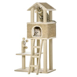 PawHut Árbol para gatos con caseta