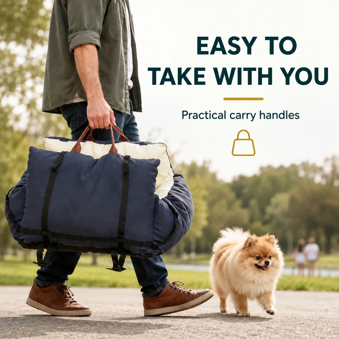 Carry handles on the PawHut dog car seat and travel bed - Petifo