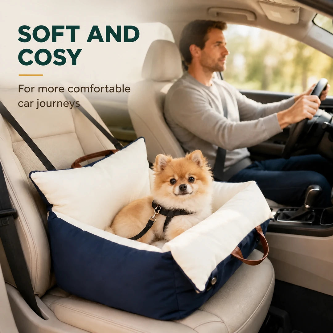 Soft padded comfort in the PawHut dog car seat - Petifo