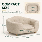 Size guide for the PawHut elevated pet sofa bed - Petifo