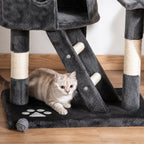 Stable base and climbing ladder on the PawHut Floor-to-Ceiling Cat Tree - Petifo