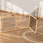 PawHut foldable wooden dog gate – open-plan barrier – Petifo