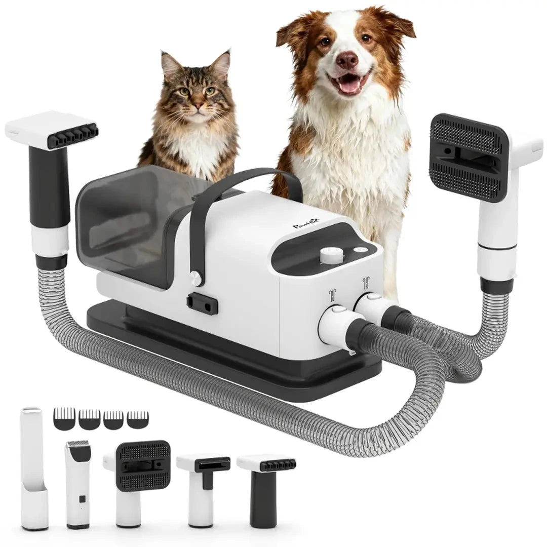 PawHut pet grooming vacuum and trimmer with complete accessory set - Petifo