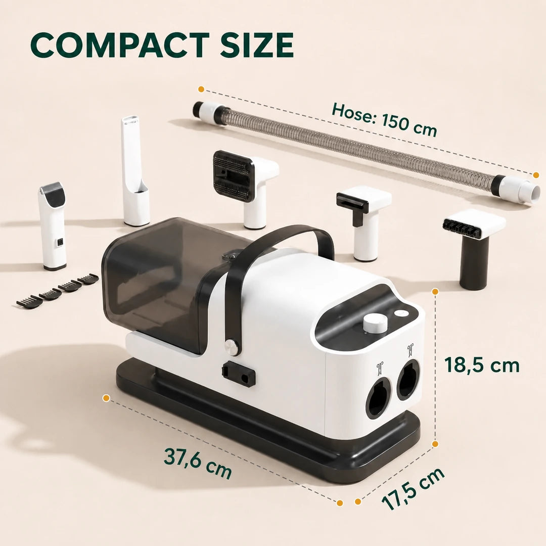 Size guide for the PawHut pet grooming vacuum and trimmer - Petifo