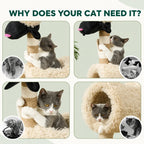 PawHut sheep-shaped cat tree shown for scratching, resting and hiding - Petifo