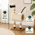 Dimensions of the PawHut sheep-shaped cat tree with tunnel - Petifo