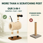 PawHut sheep-shaped cat tree compared with a standard scratching post - Petifo