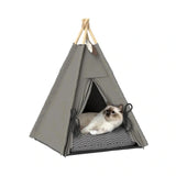 Cama tipo tipi con cojín para perros y gatos PawHut