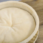 Close-up of the soft cushion in the PawHut seagrass pet bed - Petifo