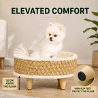 Elevated comfort and non-slip feet on the PawHut pet bed - Petifo