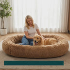 CozyCloud oversized dog bed shared by a person and dog — Petifo